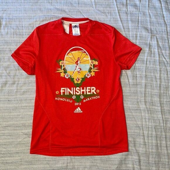 Adidas Honolulu Marathon 2013 T-Shirt Tee Athletic Top Sport Orange - Picture 2 of 7